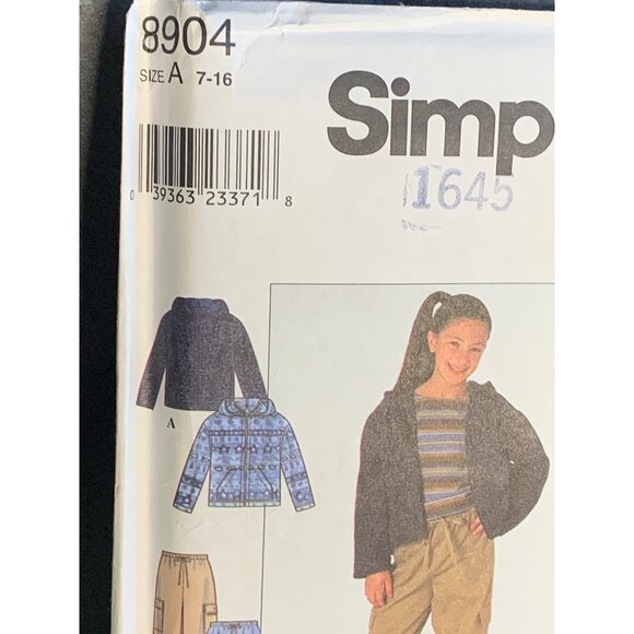 Simplicity Girls Top Jacket Pants Skirt Sewing Pattern Sz 7-16 8904 - Uncut - Picture 2 of 4